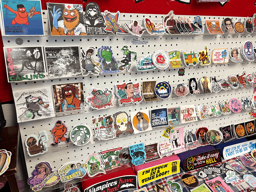 sticker wall at collingsweird gift shop in collingswood new jersey September 2026